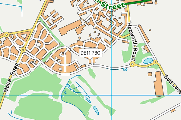 DE11 7BG map - OS VectorMap District (Ordnance Survey)