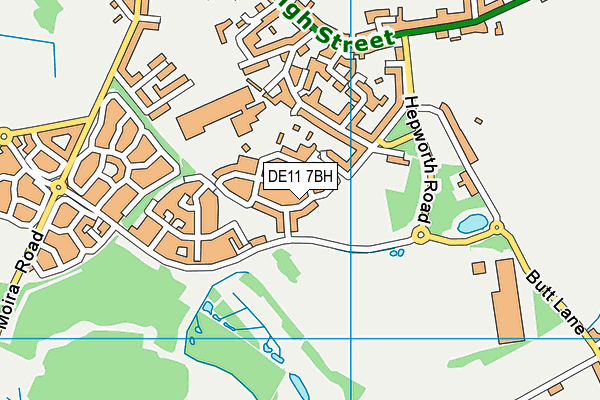 DE11 7BH map - OS VectorMap District (Ordnance Survey)