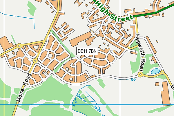 DE11 7BN map - OS VectorMap District (Ordnance Survey)