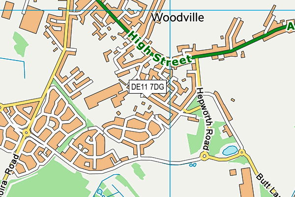 DE11 7DG map - OS VectorMap District (Ordnance Survey)