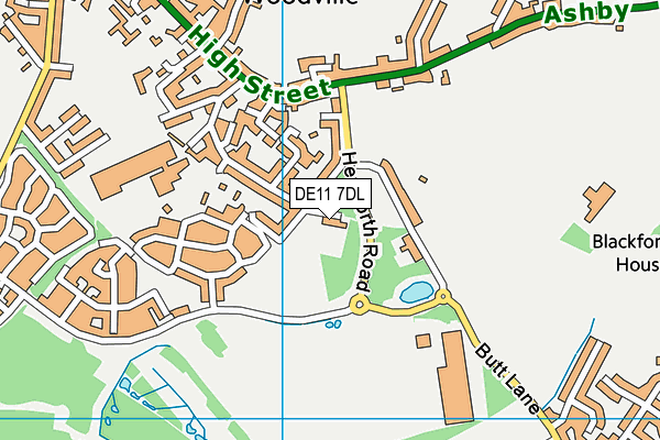 DE11 7DL map - OS VectorMap District (Ordnance Survey)