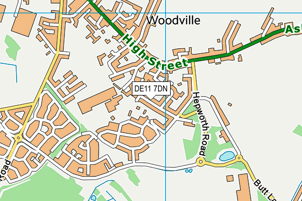 DE11 7DN map - OS VectorMap District (Ordnance Survey)