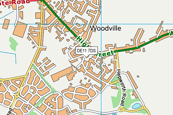 DE11 7DS map - OS VectorMap District (Ordnance Survey)