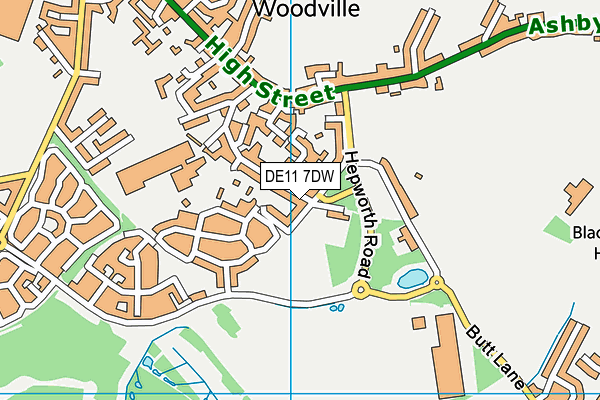 DE11 7DW map - OS VectorMap District (Ordnance Survey)