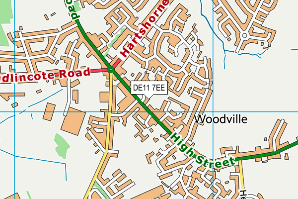 DE11 7EE map - OS VectorMap District (Ordnance Survey)