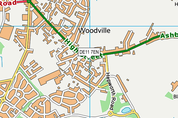 DE11 7EN map - OS VectorMap District (Ordnance Survey)