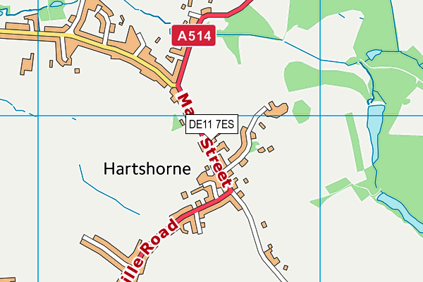 Hartshorne CofE Primary School map (DE11 7ES) - OS VectorMap District (Ordnance Survey)