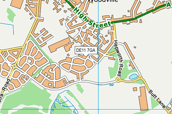 DE11 7GA map - OS VectorMap District (Ordnance Survey)