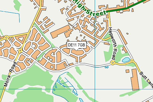 DE11 7GB map - OS VectorMap District (Ordnance Survey)
