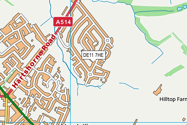 DE11 7HE map - OS VectorMap District (Ordnance Survey)