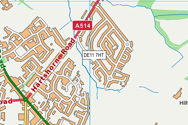 DE11 7HT map - OS VectorMap District (Ordnance Survey)