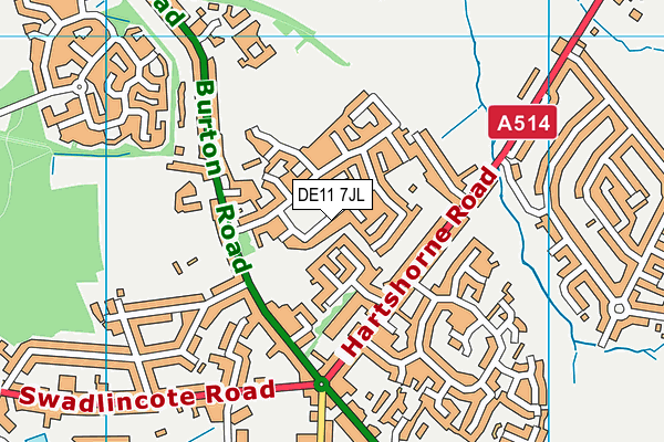 DE11 7JL map - OS VectorMap District (Ordnance Survey)