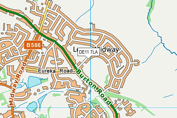 DE11 7LA map - OS VectorMap District (Ordnance Survey)