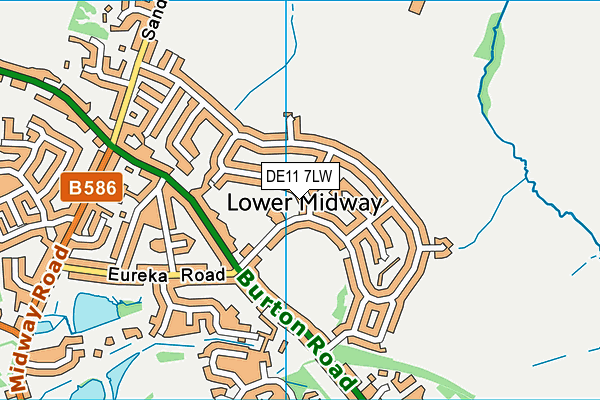 DE11 7LW map - OS VectorMap District (Ordnance Survey)