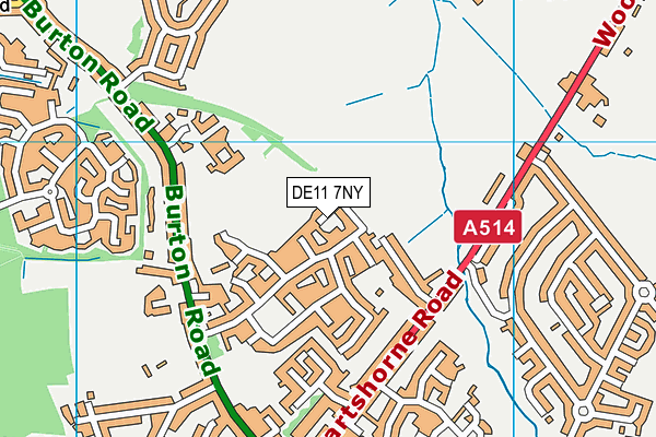 DE11 7NY map - OS VectorMap District (Ordnance Survey)
