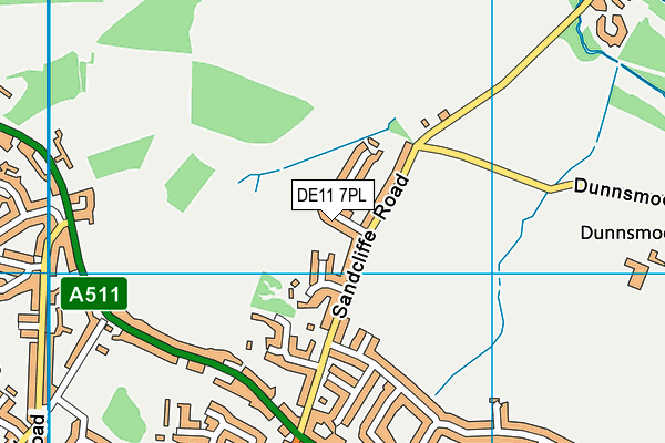 DE11 7PL map - OS VectorMap District (Ordnance Survey)