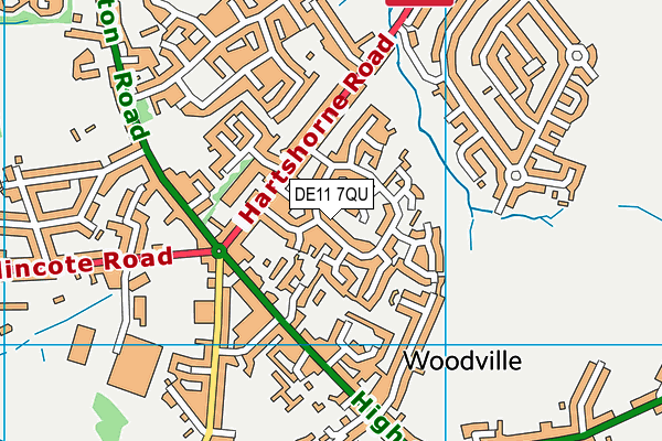 DE11 7QU map - OS VectorMap District (Ordnance Survey)