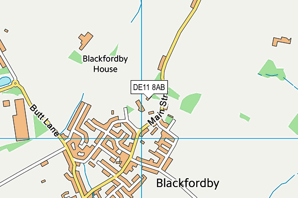 DE11 8AB map - OS VectorMap District (Ordnance Survey)