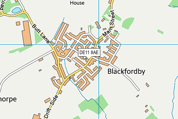 DE11 8AE map - OS VectorMap District (Ordnance Survey)