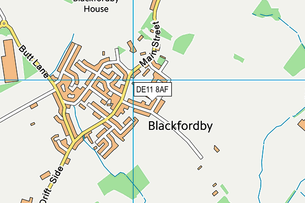 DE11 8AF map - OS VectorMap District (Ordnance Survey)