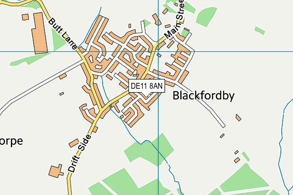 DE11 8AN map - OS VectorMap District (Ordnance Survey)