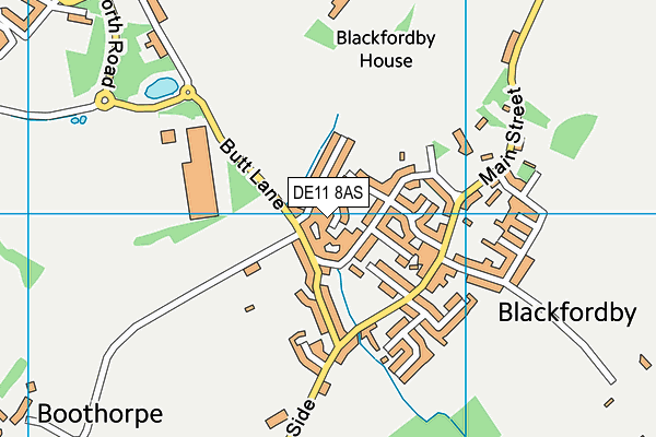 DE11 8AS map - OS VectorMap District (Ordnance Survey)