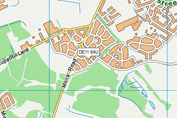 DE11 8AU map - OS VectorMap District (Ordnance Survey)