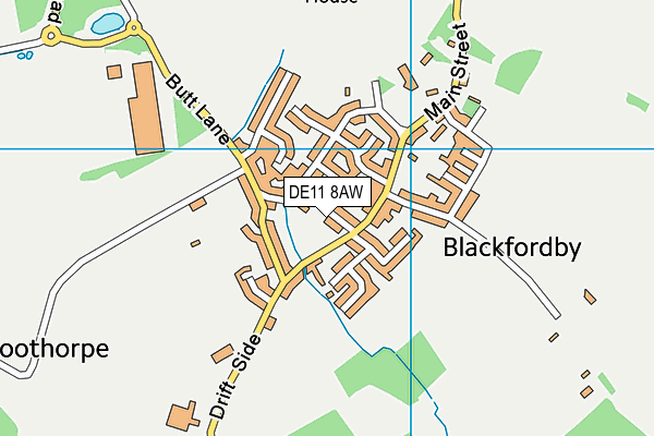 DE11 8AW map - OS VectorMap District (Ordnance Survey)