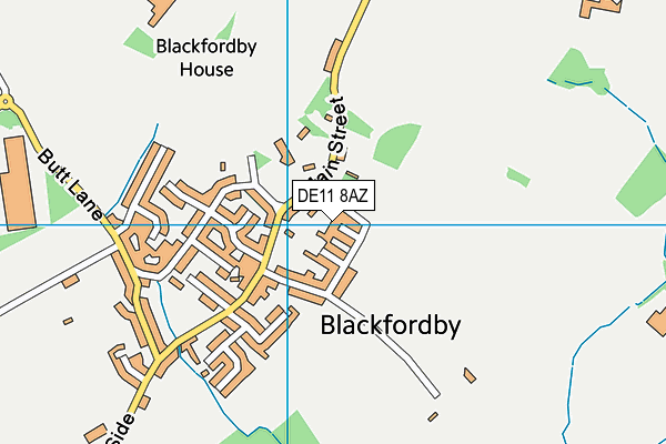DE11 8AZ map - OS VectorMap District (Ordnance Survey)