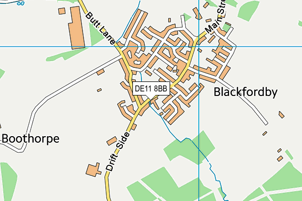 DE11 8BB map - OS VectorMap District (Ordnance Survey)