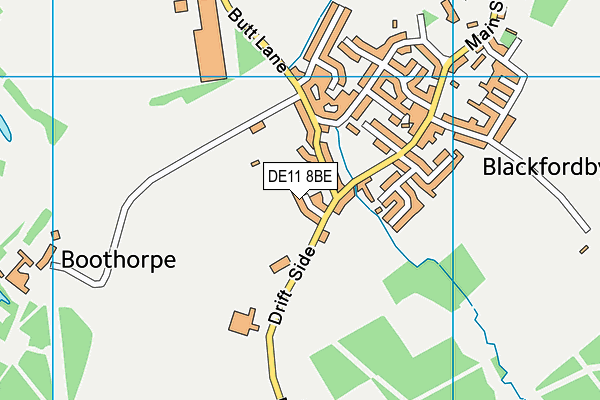 DE11 8BE map - OS VectorMap District (Ordnance Survey)
