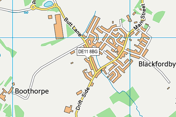 DE11 8BG map - OS VectorMap District (Ordnance Survey)