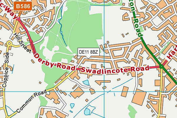 DE11 8BZ map - OS VectorMap District (Ordnance Survey)