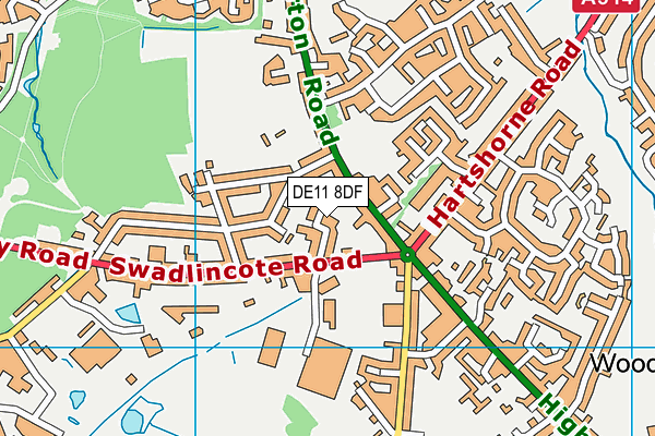 DE11 8DF map - OS VectorMap District (Ordnance Survey)