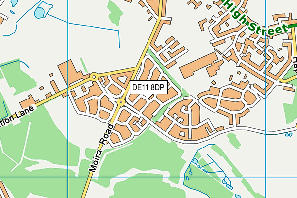 DE11 8DP map - OS VectorMap District (Ordnance Survey)