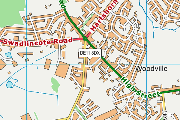 DE11 8DX map - OS VectorMap District (Ordnance Survey)