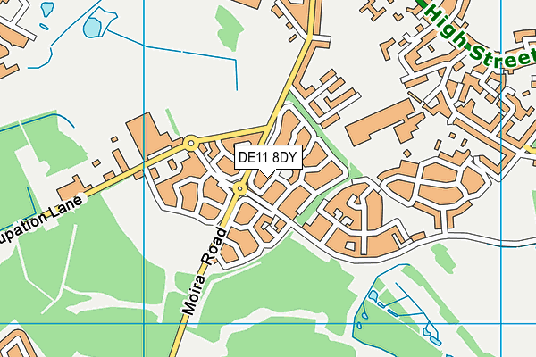 DE11 8DY map - OS VectorMap District (Ordnance Survey)