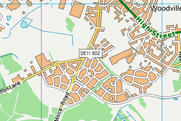 DE11 8DZ map - OS VectorMap District (Ordnance Survey)