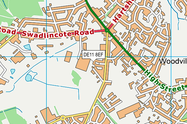 DE11 8EF map - OS VectorMap District (Ordnance Survey)