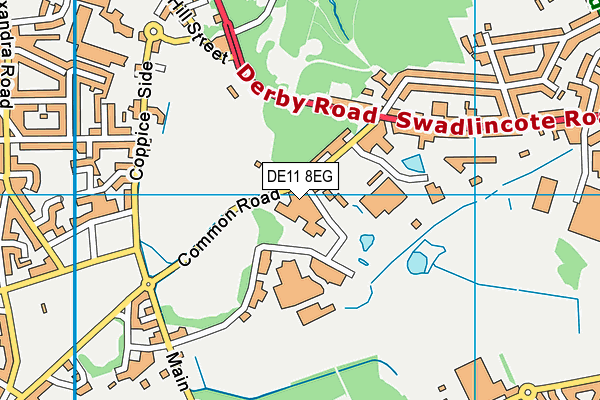 Woodhouse Recreation Ground map (DE11 8EG) - OS VectorMap District (Ordnance Survey)