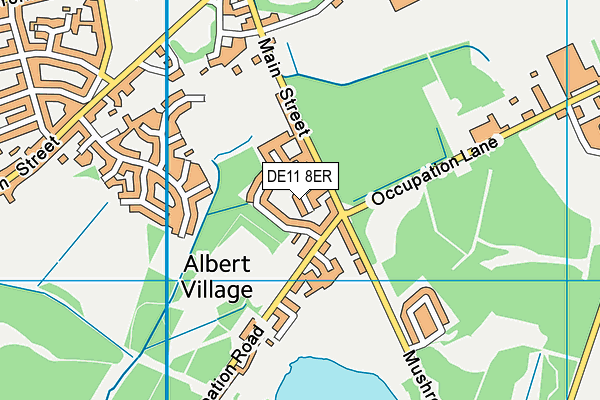 DE11 8ER map - OS VectorMap District (Ordnance Survey)