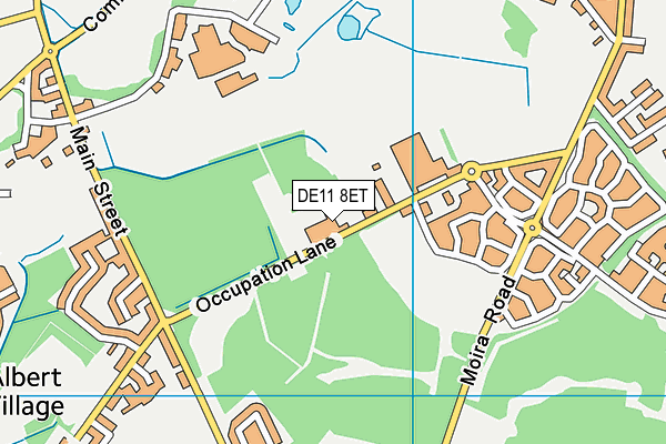 DE11 8ET map - OS VectorMap District (Ordnance Survey)