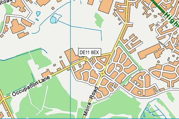Occupation Lane map (DE11 8EX) - OS VectorMap District (Ordnance Survey)