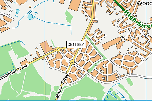 DE11 8EY map - OS VectorMap District (Ordnance Survey)