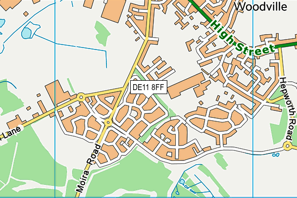 DE11 8FF map - OS VectorMap District (Ordnance Survey)