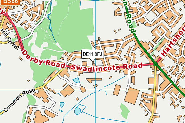 DE11 8FJ map - OS VectorMap District (Ordnance Survey)