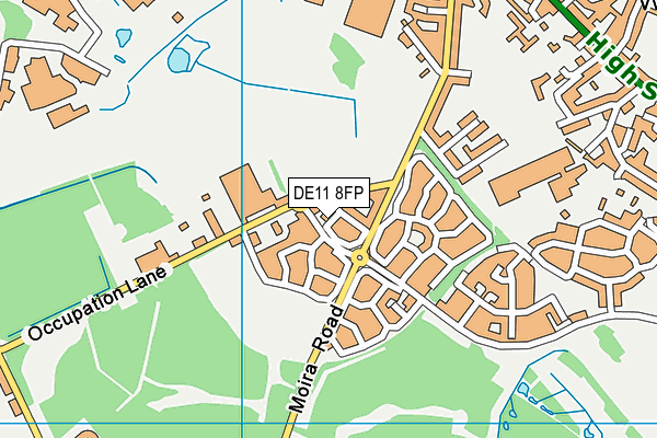 DE11 8FP map - OS VectorMap District (Ordnance Survey)