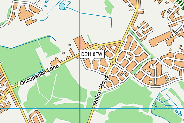 DE11 8FW map - OS VectorMap District (Ordnance Survey)