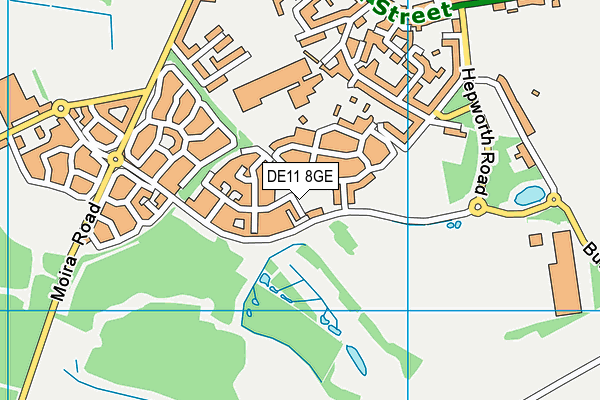 DE11 8GE map - OS VectorMap District (Ordnance Survey)