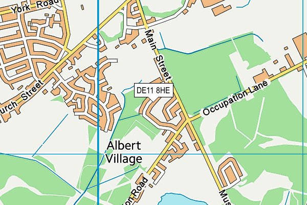DE11 8HE map - OS VectorMap District (Ordnance Survey)